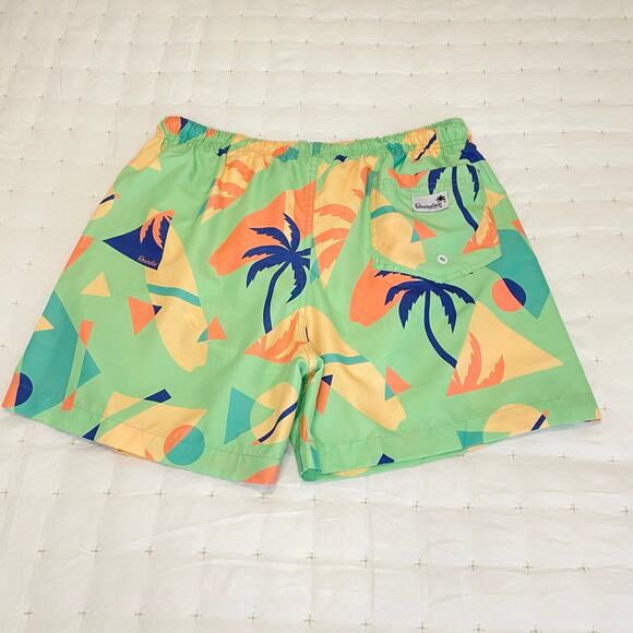 Boardies Swim Trunks Men's M Bright Green Tropical Geometric Print, Beach, Pool - Picture 6 of 11